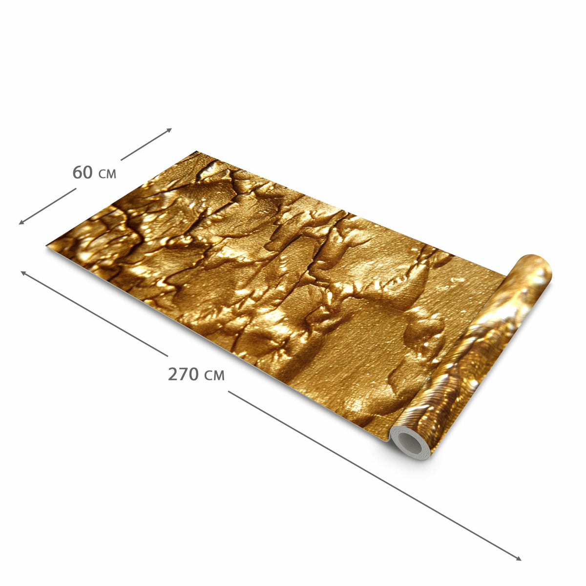 Geräuschdämpfender Küchenteppich mit Motiv Goldene Struktur in der Größe 60x270 cm