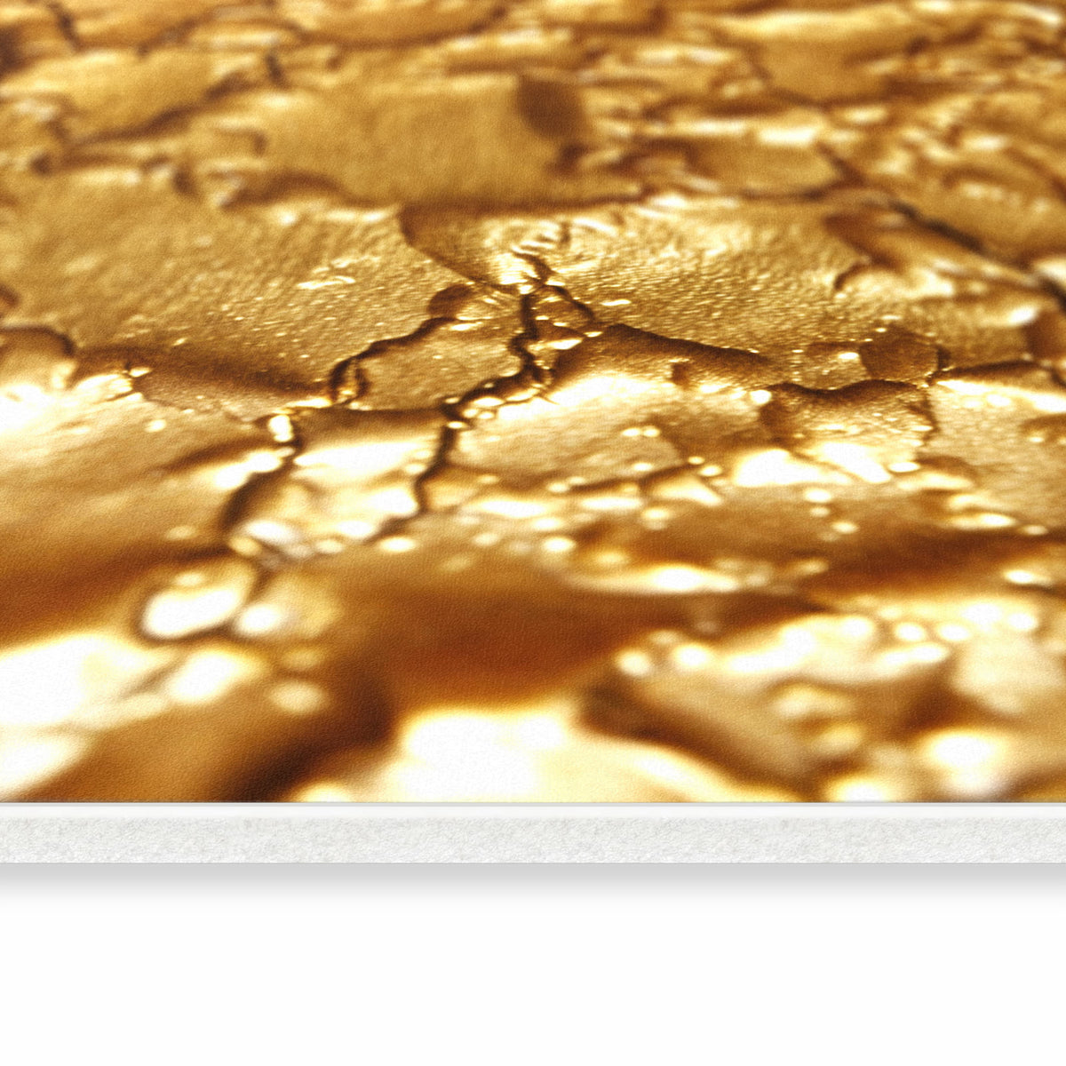 Langlebiger Küchenläufer mit Motiv Goldene Struktur in seitlicher Ansicht