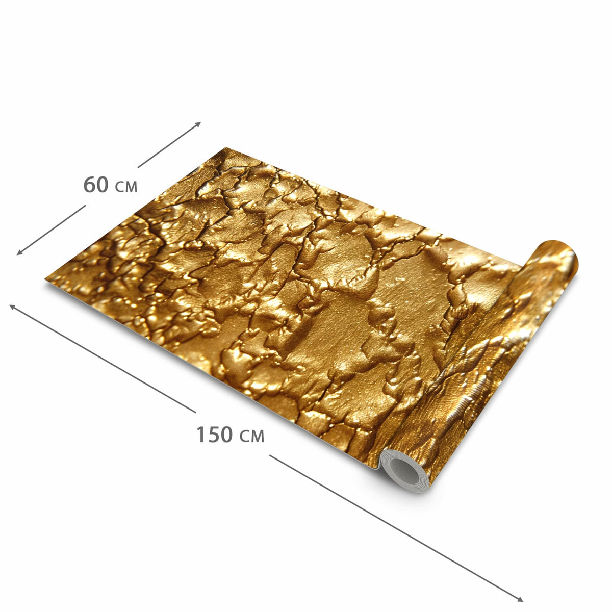 Formstabiler Küchenteppich mit Motiv Goldene Struktur in der Grösse 60x270 cm