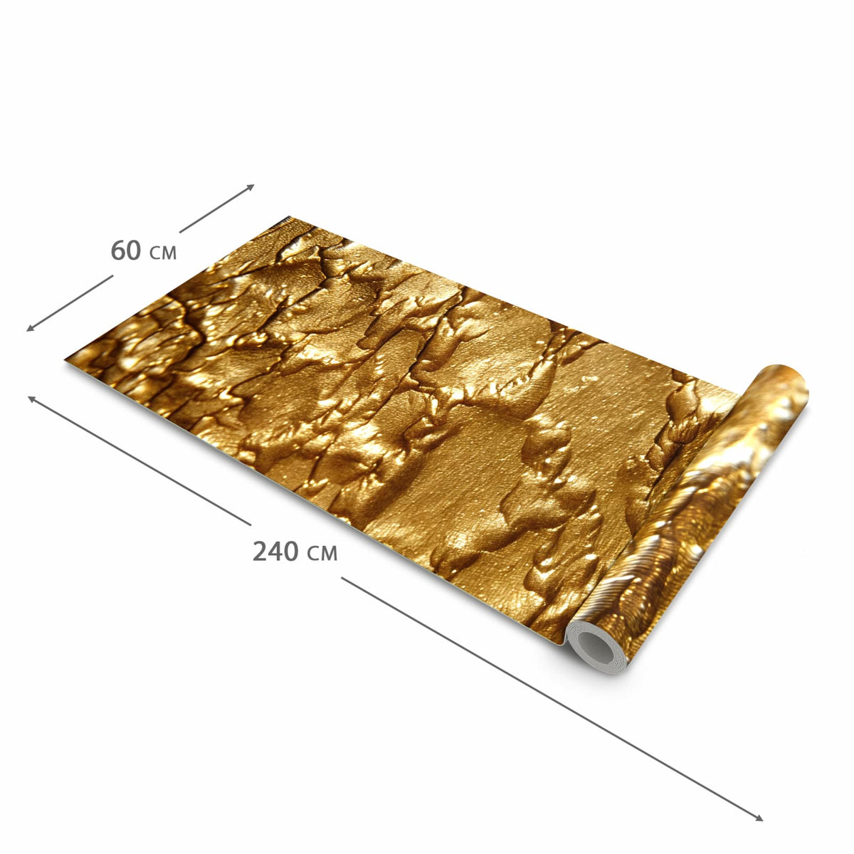 Zeitsparender Küchenteppich mit Motiv Goldene Struktur in der Grösse 60x270 cm