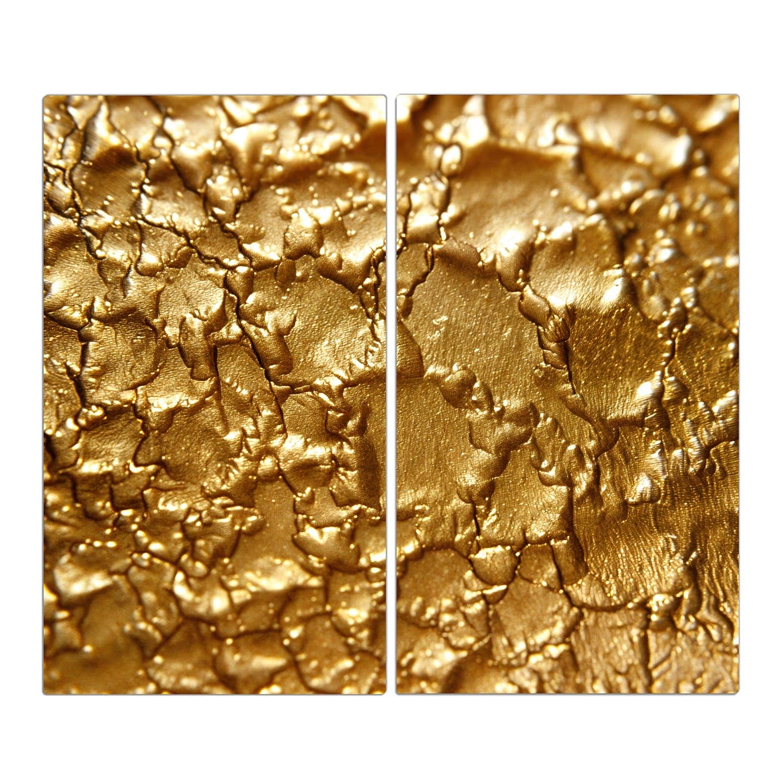 2-teilige Abdeckplatte für Ceranfeld mit Goldene Struktur-Motiv in der Frontansicht #grösse_2-Teilig (60x52cm)