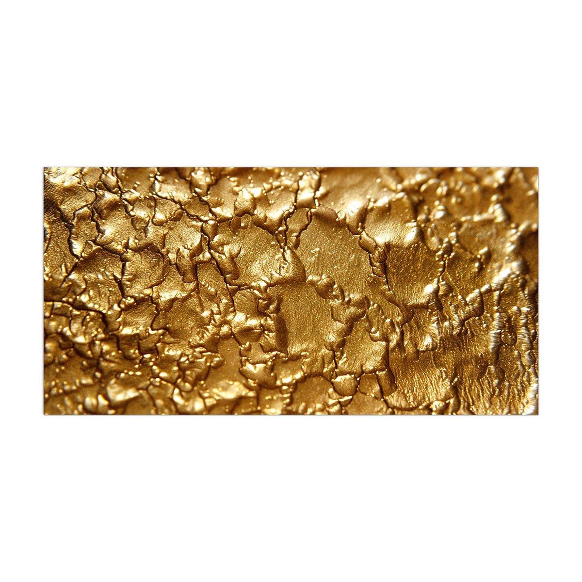 Küchenrückwand aus Glas Rissiges Gold im Hochformat, Motiv bildfüllend von vorn