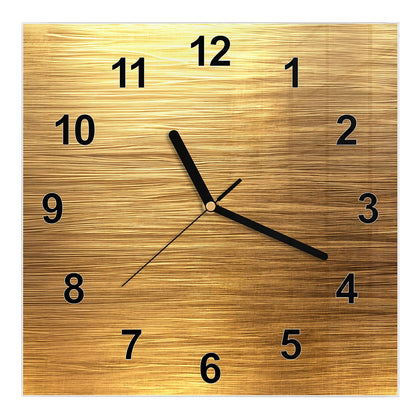 Wanduhr Quadratisch mit dem Motiv Gebürstetes Gold