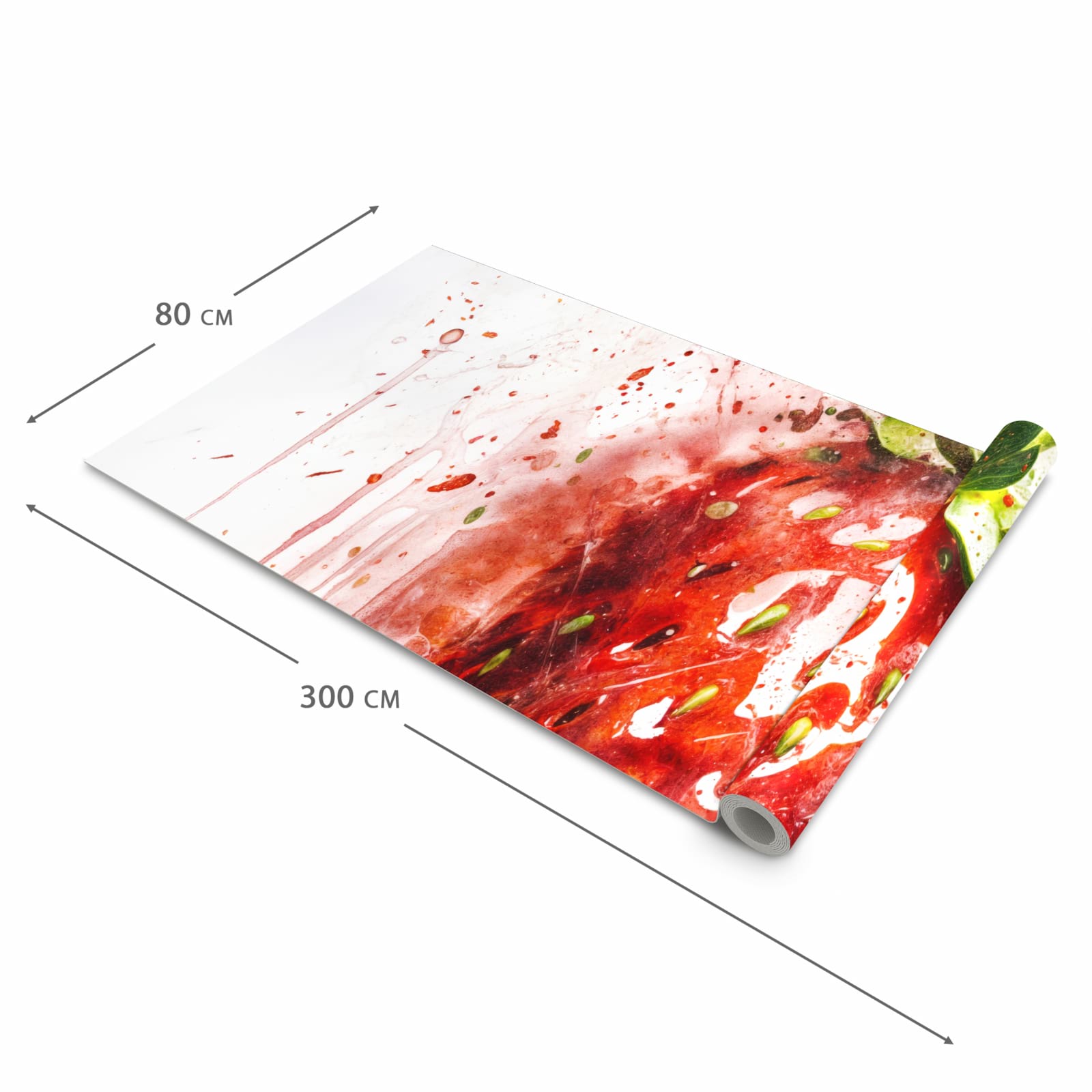 Langlebiger Küchenläufer mit Motiv Erdbeerkunstwerk in der Grösse 60x240 cm