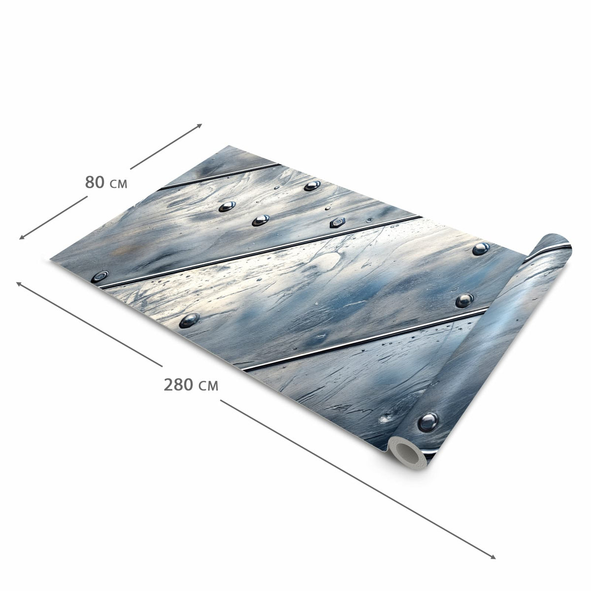 Waschbarer Küchenteppich mit Motiv Metallplatte in der Größe 60x240 cm für Ordnung