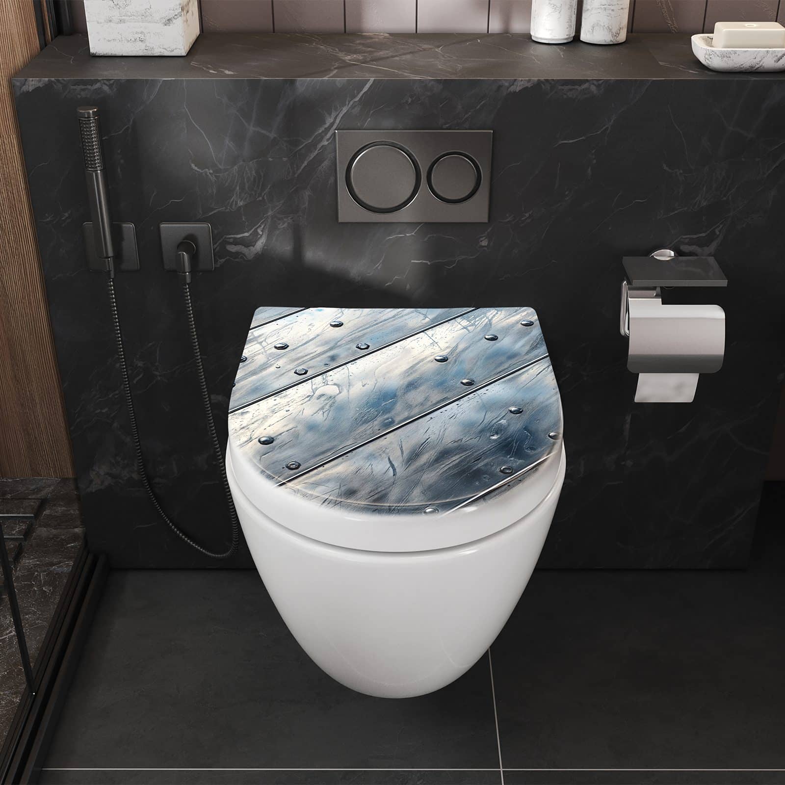 WC-Sitz mit Absenkautomatik Metallplatte