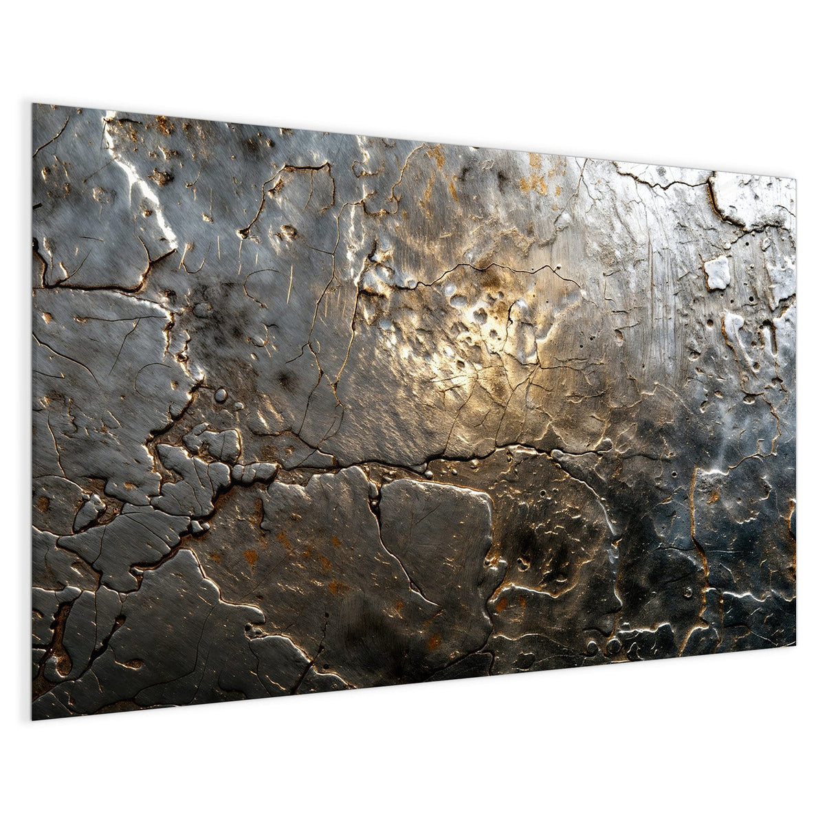 4 mm Glas statt lackiertem Blech – Magnettafel - Rissiges Metall