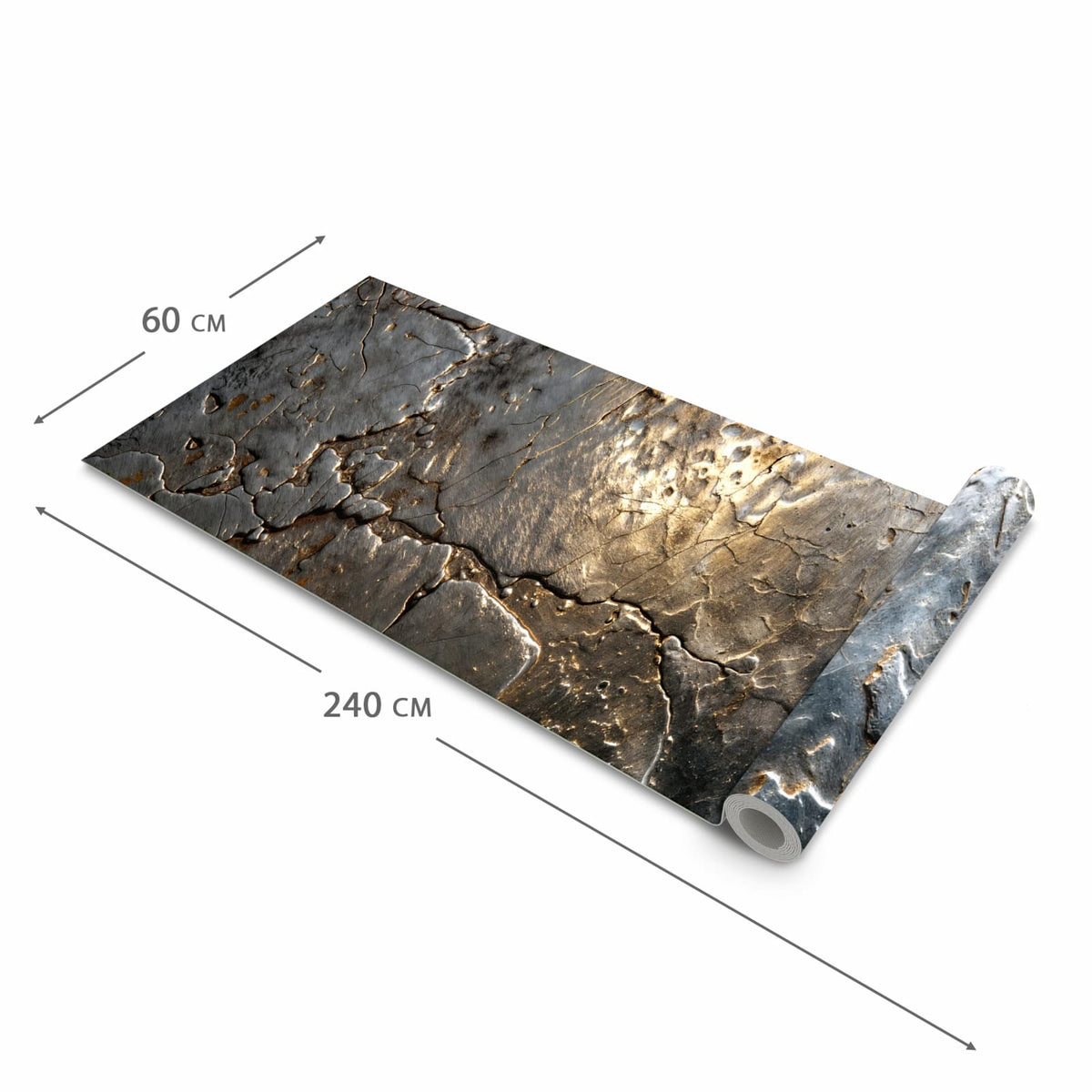 Komfortabler Küchenteppich mit Motiv Gekrakeltes Metall in der Grösse 60x180 cm