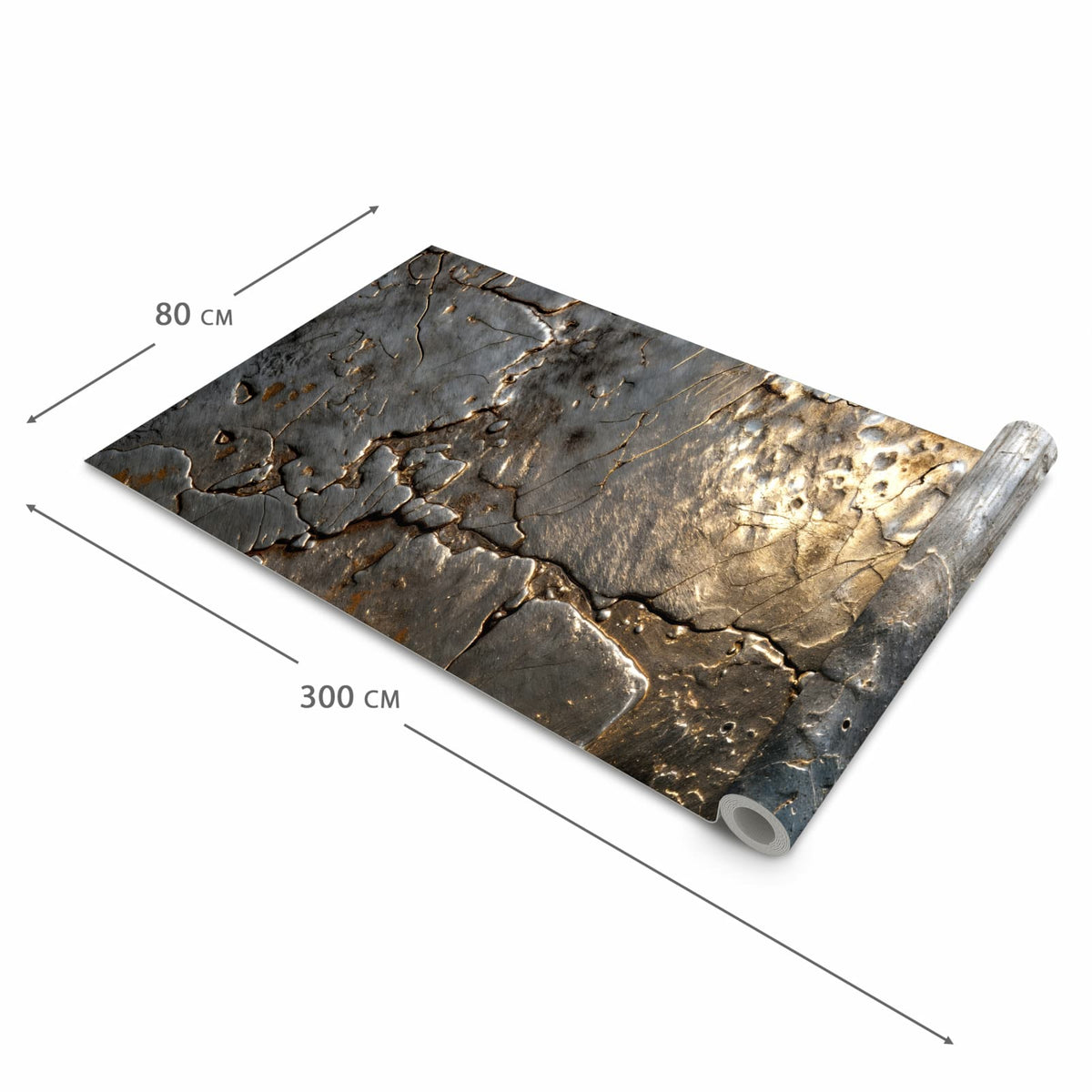Pflegeleichter Küchenläufer mit Motiv Gekrakeltes Metall in der Grösse 60x180 cm