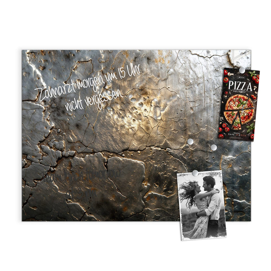 Maße Magnettafel - Rissiges Metall