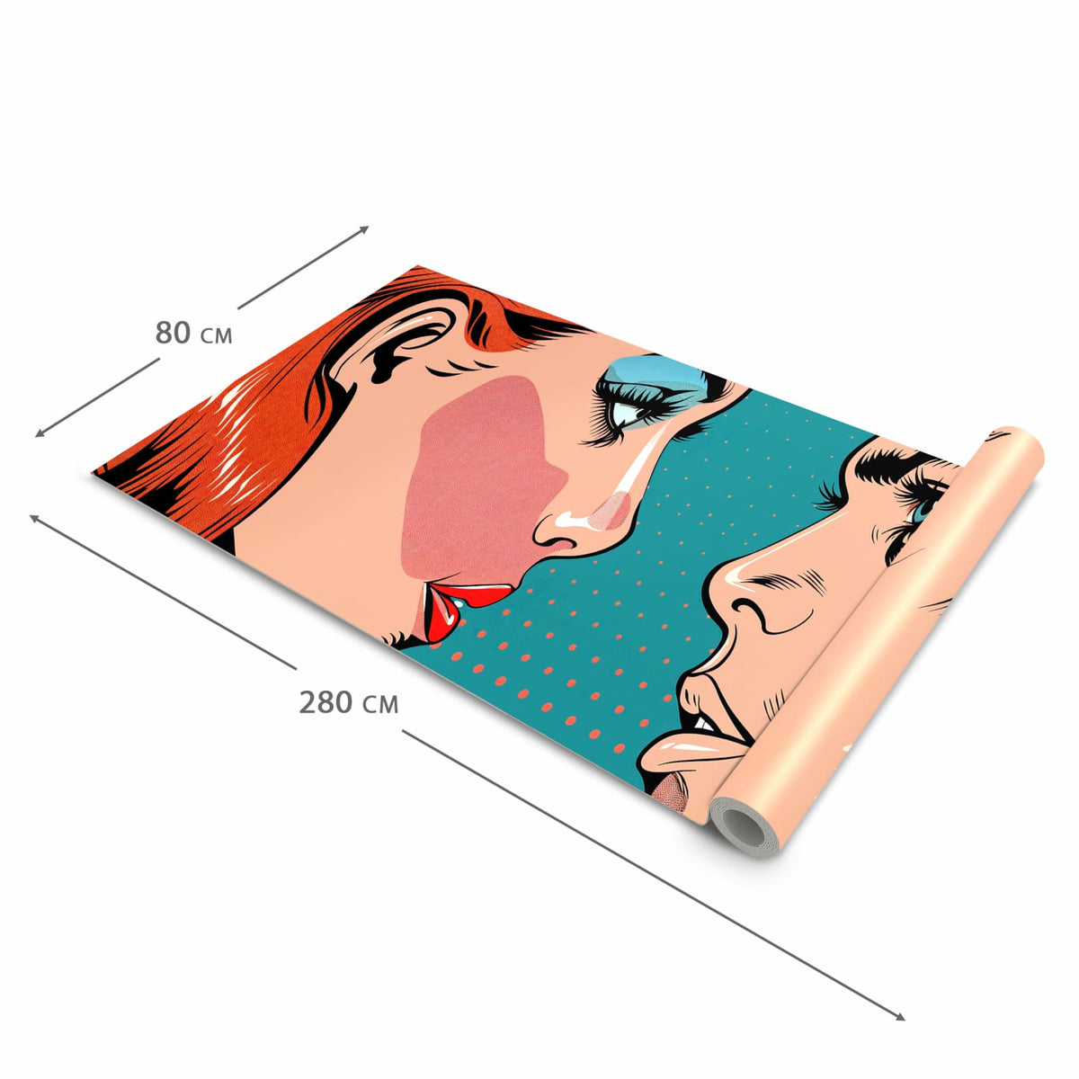 Farbbeständiger Küchenläufer mit Motiv Pop Art Paar in der Grösse 60x180 cm