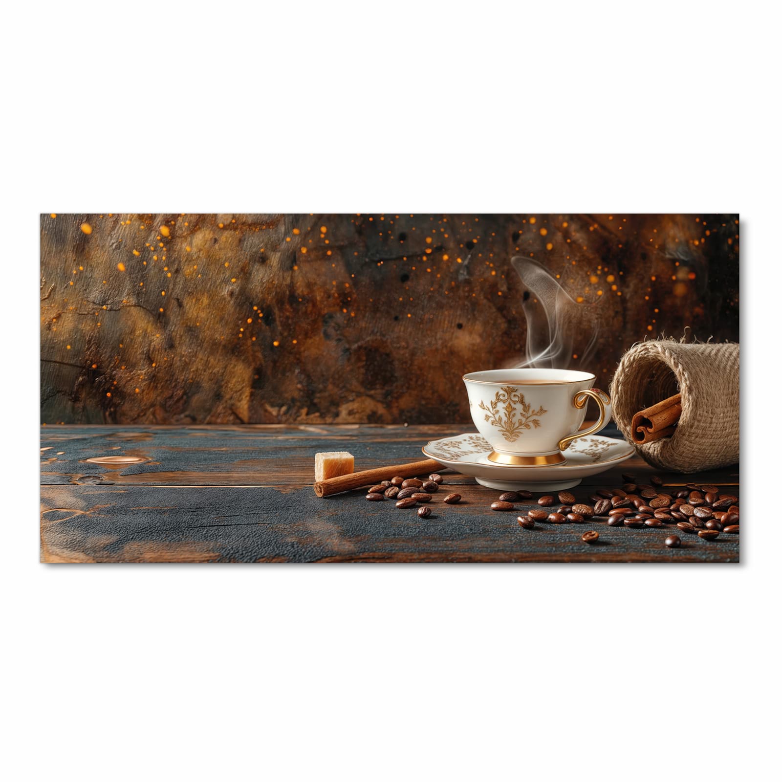 Pflegeleichter rutschfester Küchenteppich mit Motiv Kaffee Und Zimt in Frontansicht