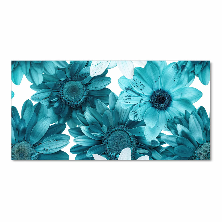 Maße Küchenläufer - Türkisblaue Blüten