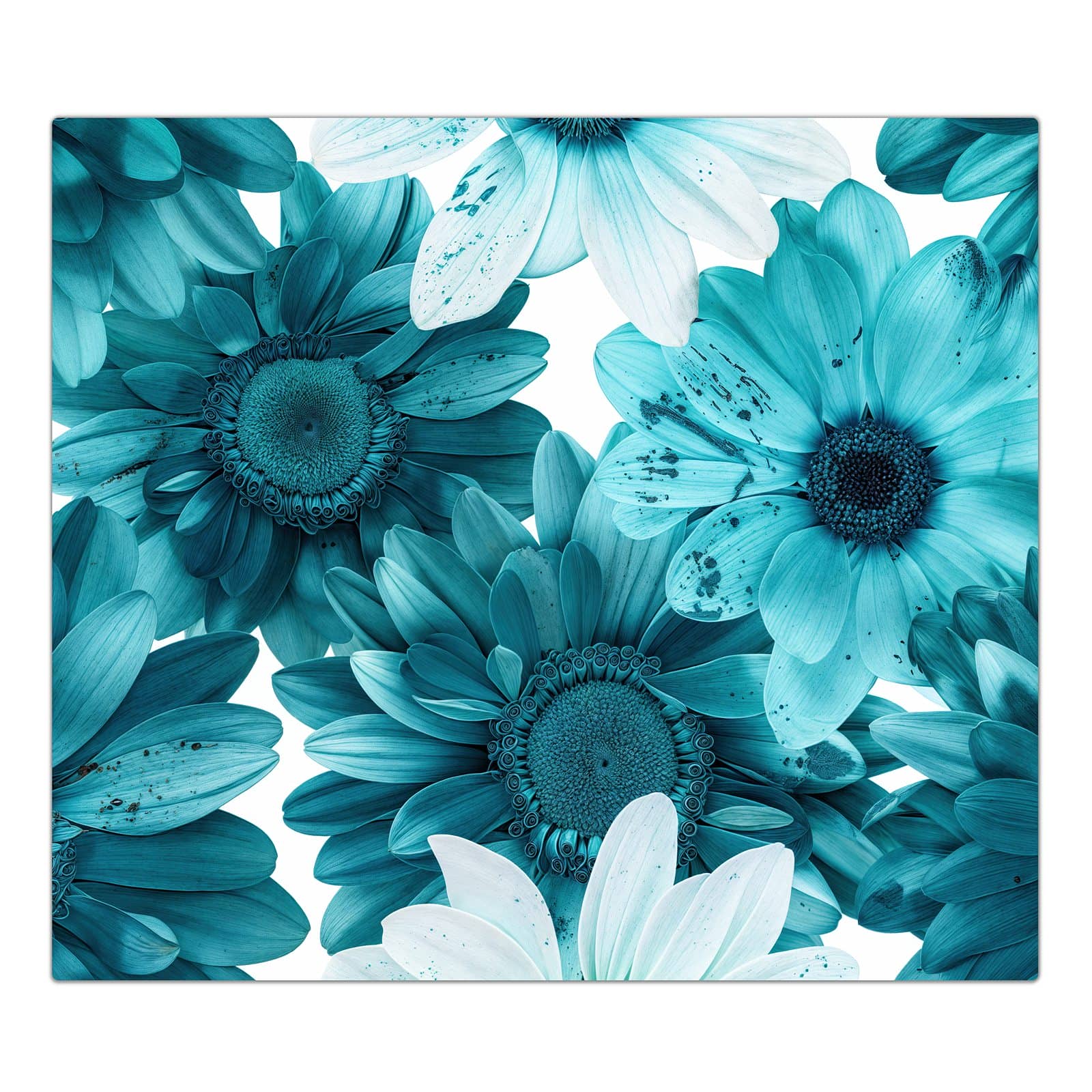 1-teilige Abdeckplatten für den Herd mit Blaue Blütenpracht-Motiv in der Frontansicht #grösse_1-Teilig (60x52cm)