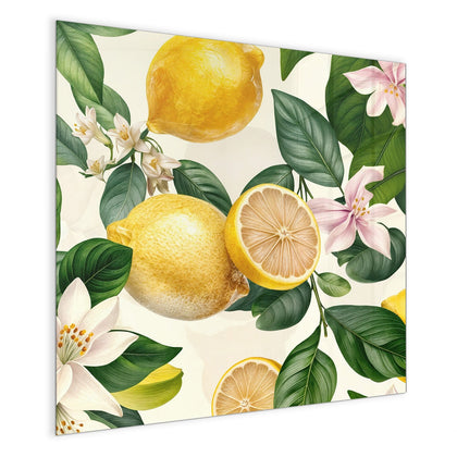 Magnettafel mit dem Motiv Zitronen und Blüten