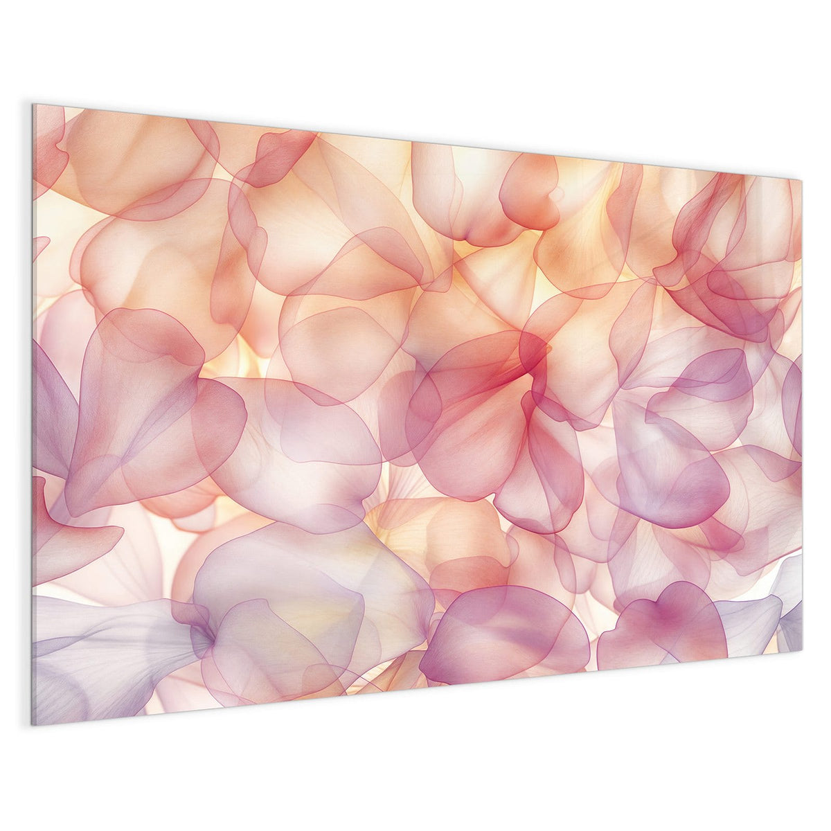 4 mm Glas statt lackiertem Blech – Magnettafel - Rosa Blütenblätter