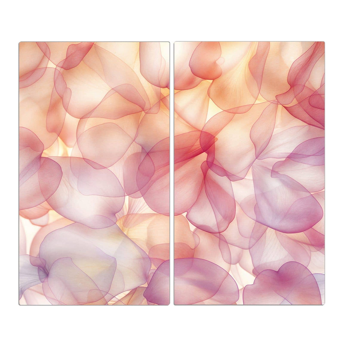 Durchscheinende Blütenblätter in Rosa, Apricot und Flieder
