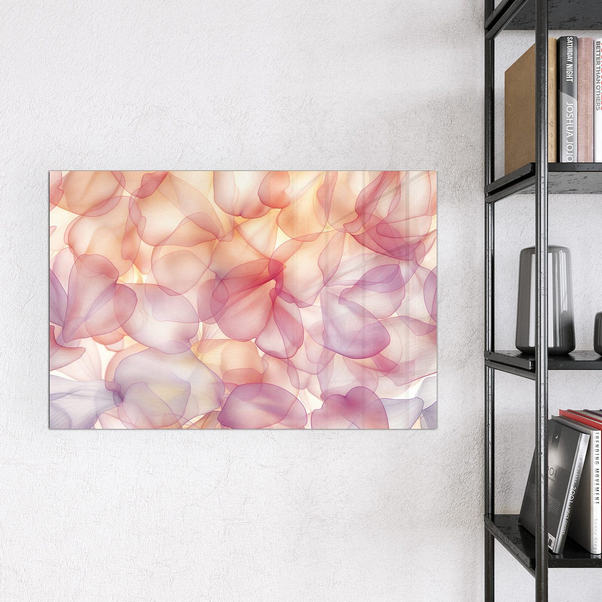 9 Größen – von 30 × 30 bis 120 × 90 cm – Magnettafel - Rosa Blütenblätter