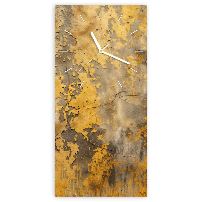 Wanduhr Verwitterte Backsteinwand aus Glas – Hochformat 30 × 60 cm mit Ziffernblatt Linie