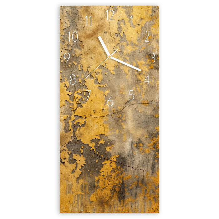 Wanduhr Verwitterte Backsteinwand aus Glas – Hochformat 30 × 60 cm mit Ziffernblatt Elegant