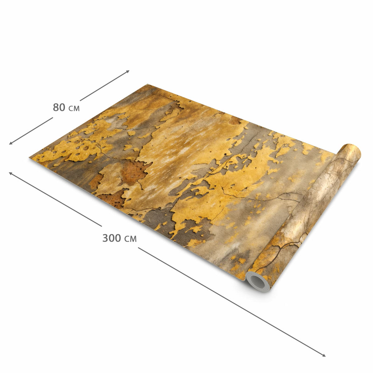 Waschbarer Küchenläufer mit Motiv Wand von Verwitterte in der Grösse 90x240 cm für Trittkomfort