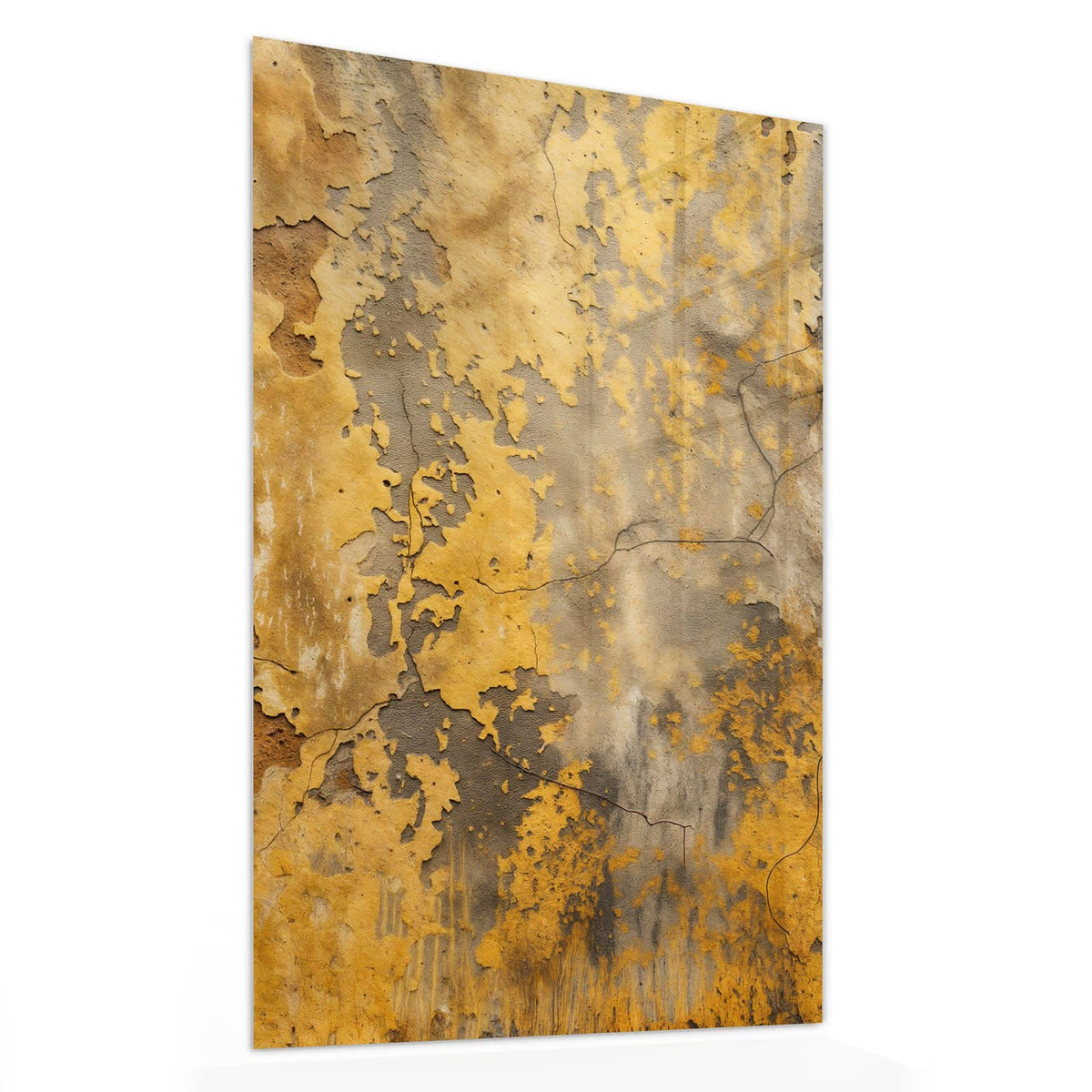 Glasbild Gelbe Patina von der Seite, 4 mm Echtglas