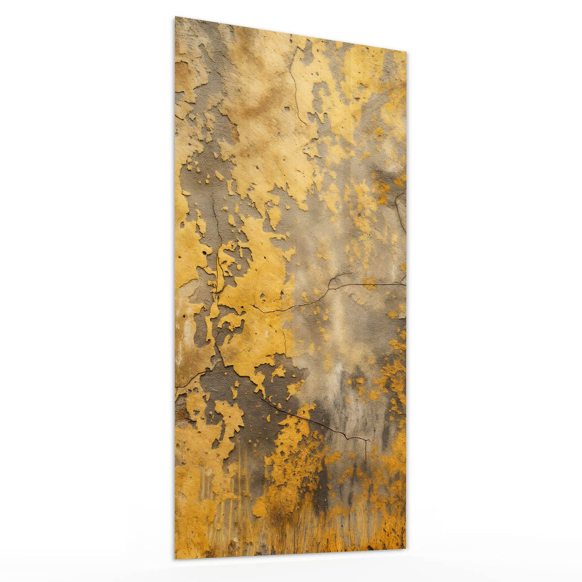 Glasbild Gelbe Patina von der Seite, 4 mm Echtglas