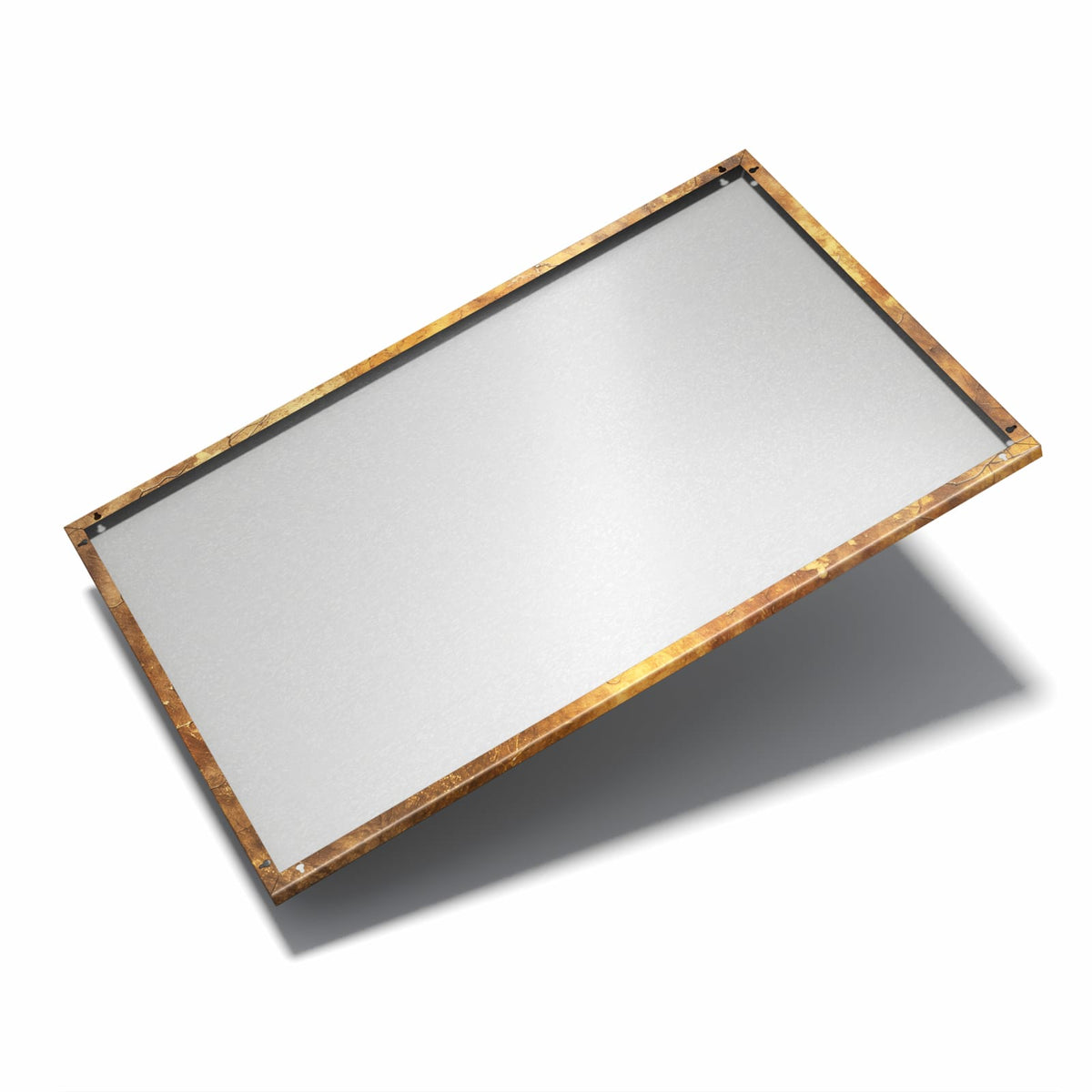 Nur 7 mm – liegt eng an der Wand – Metall Magnettafel - Risse in Ockerbraun