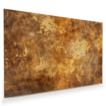 Wandbild mit dem Motiv Risse in Ockerbraun