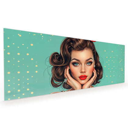 Küchenrückwand mit dem Motiv Frau mit roter Schleife