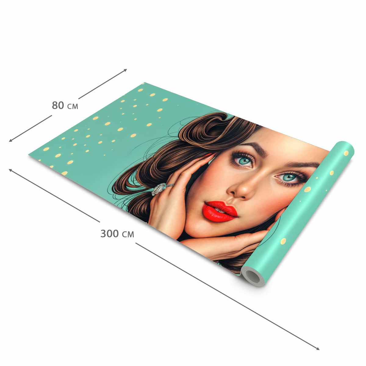 Langlebiger Teppich für die Küche mit Motiv Retro Schönheit in der Grösse 90x180 cm