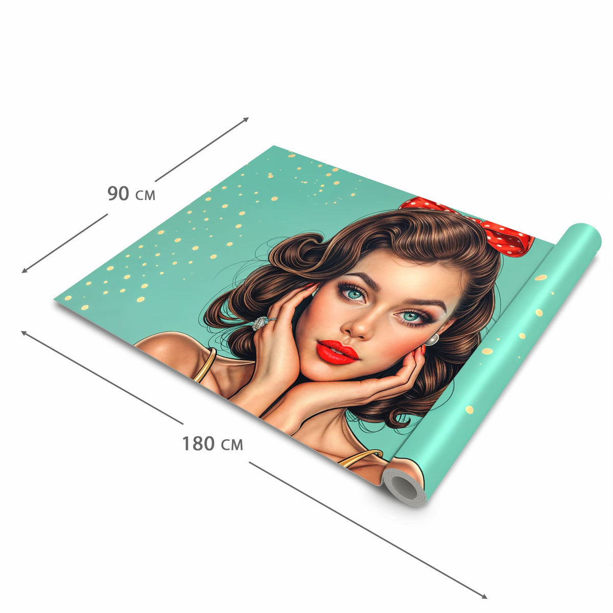 Rutschfester Küchenteppich mit Motiv Retro Schönheit in der Grösse 90x180 cm