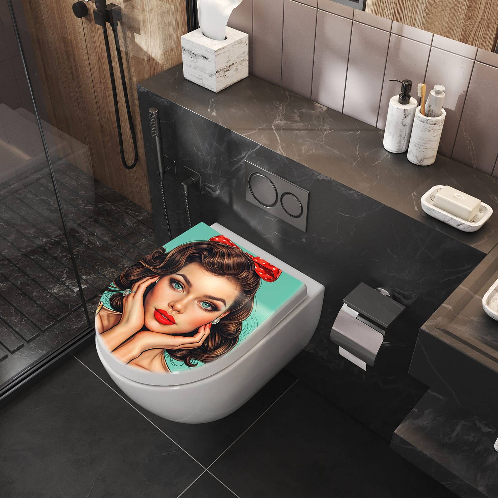 WC-Sitz mit Absenkautomatik Retro Schönheit