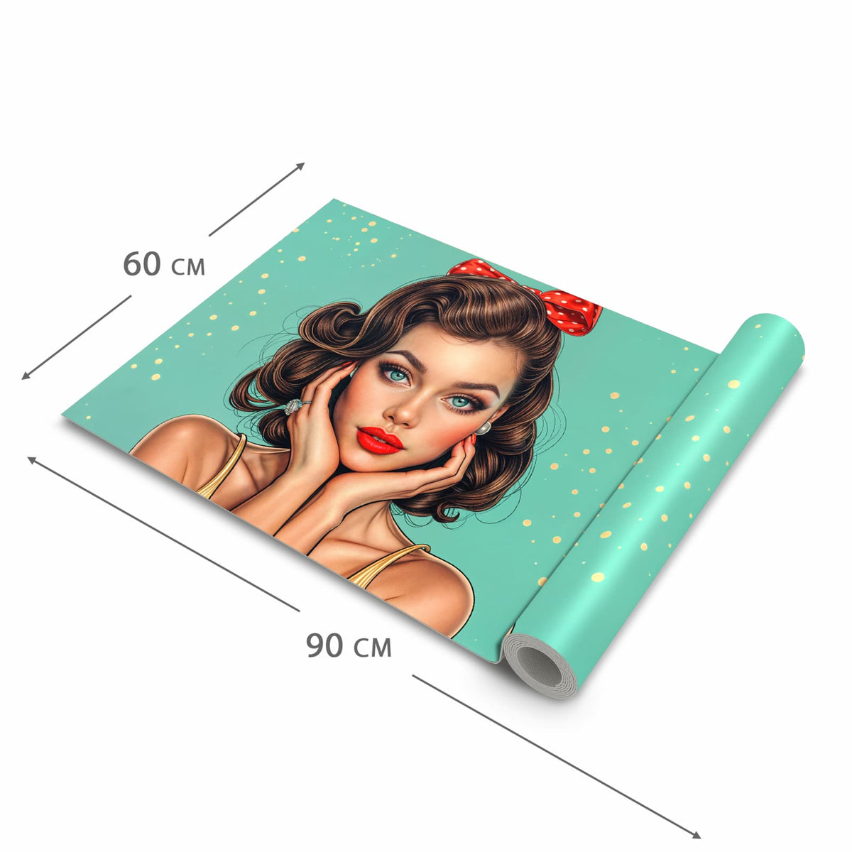 Küchenteppich mit Motiv Retro Schönheit in der Grösse 90x180 cm für angenehme Haptik