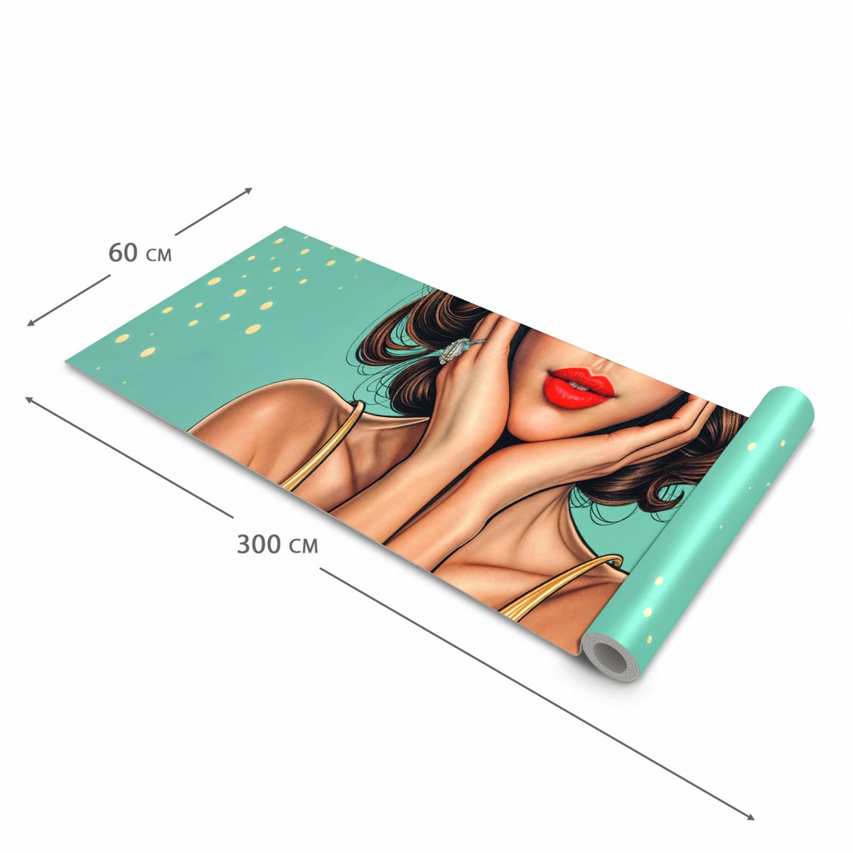 Abwaschbarer Küchenteppich mit Motiv Retro Schönheit in der Grösse 90x180 cm