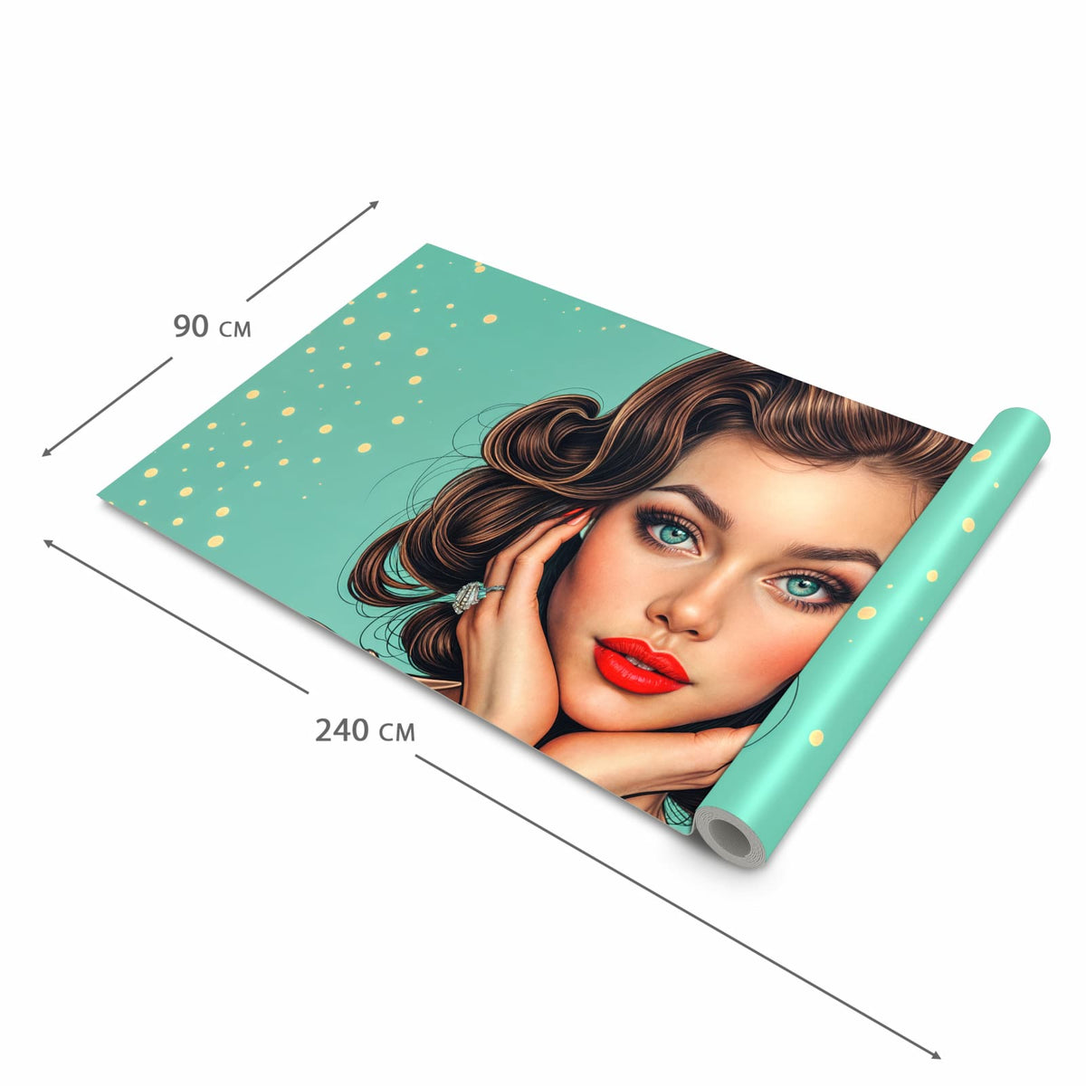 Feuchtigkeitsresistenter Küchenteppich mit Motiv Retro Schönheit in der Grösse 90x180 cm