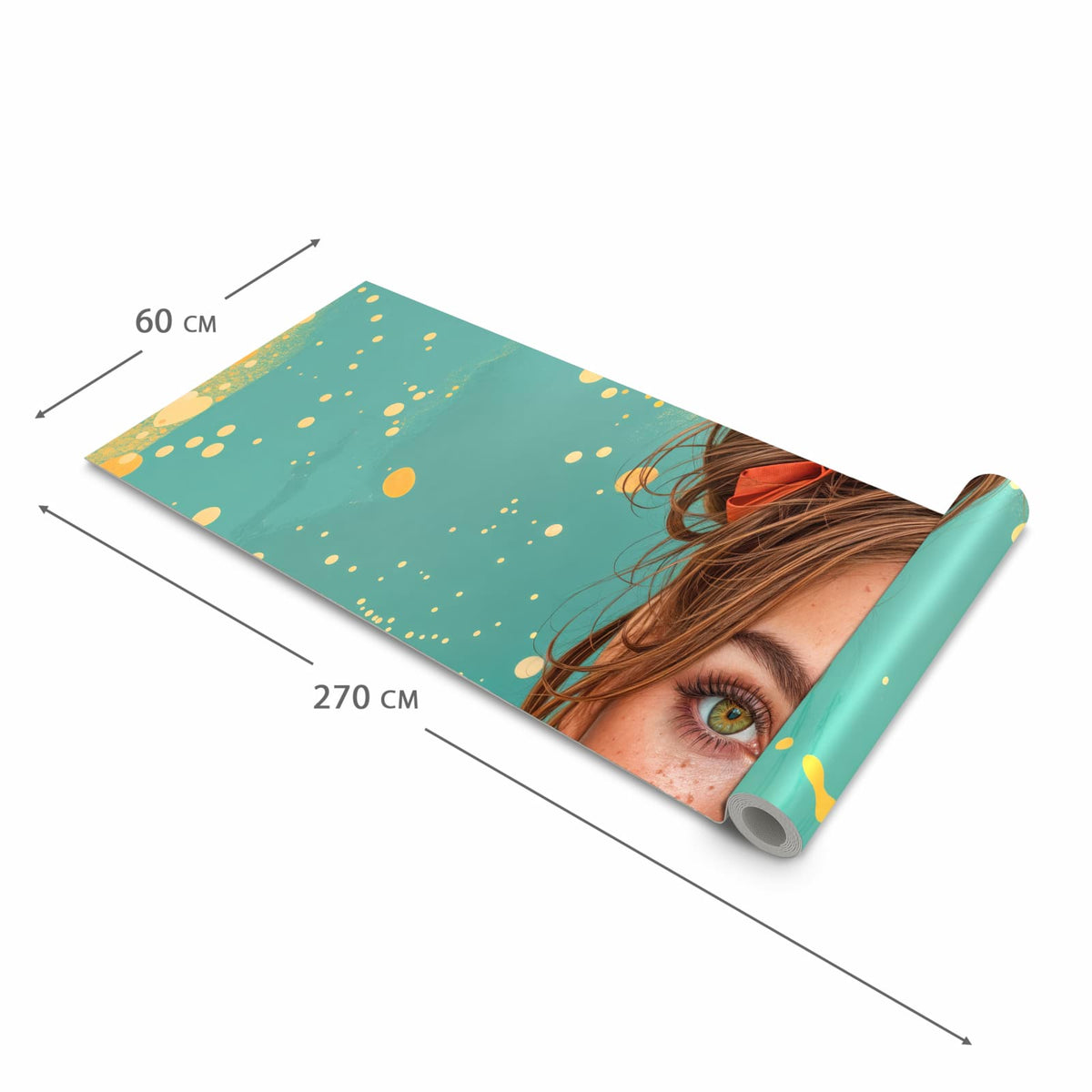 Zeitsparender waschbarer Küchenteppich mit Motiv Frau Mit Lollipop in der Grösse 80x300 cm