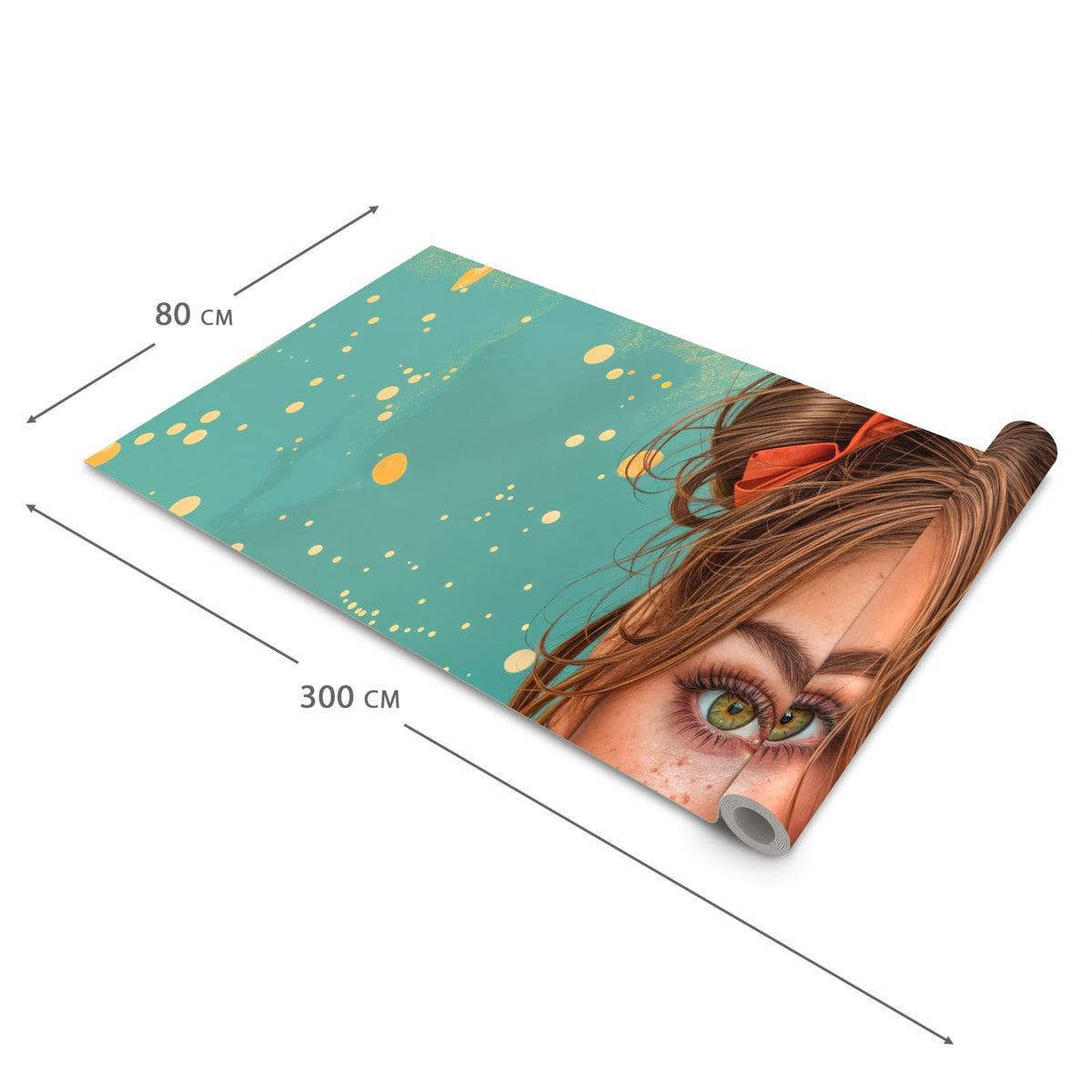 Fleckenresistenter rutschfester Küchenläufer mit Motiv Frau Mit Lollipop in der Größe 90x180 cm