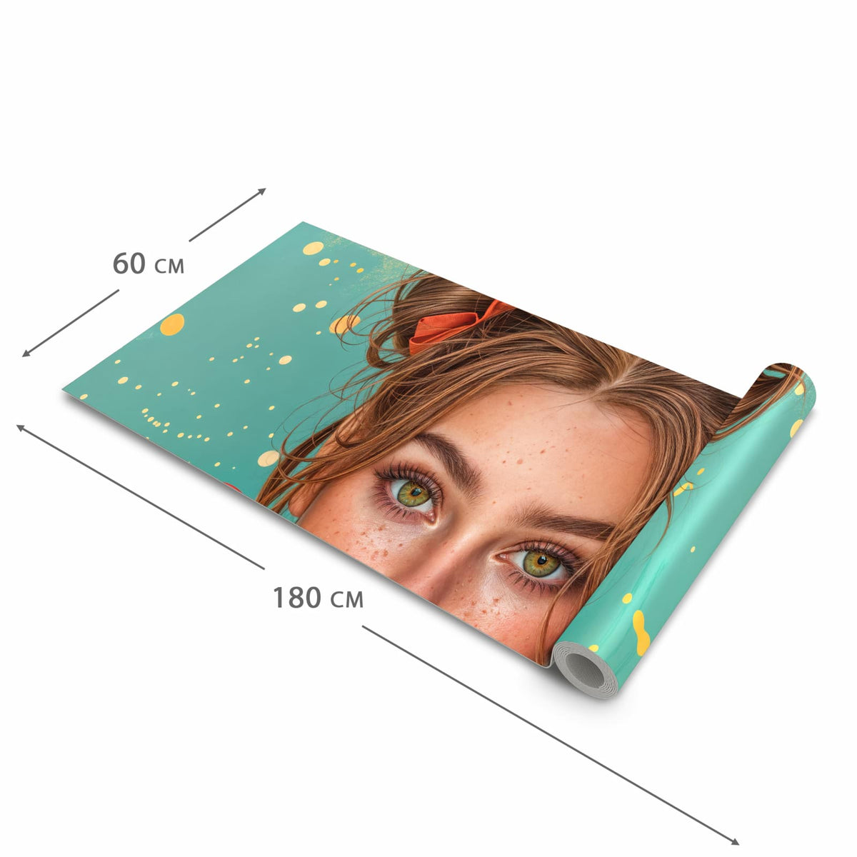 Formstabiler großer Küchenteppich mit Motiv Frau Mit Lollipop in der Größe 80x300 cm