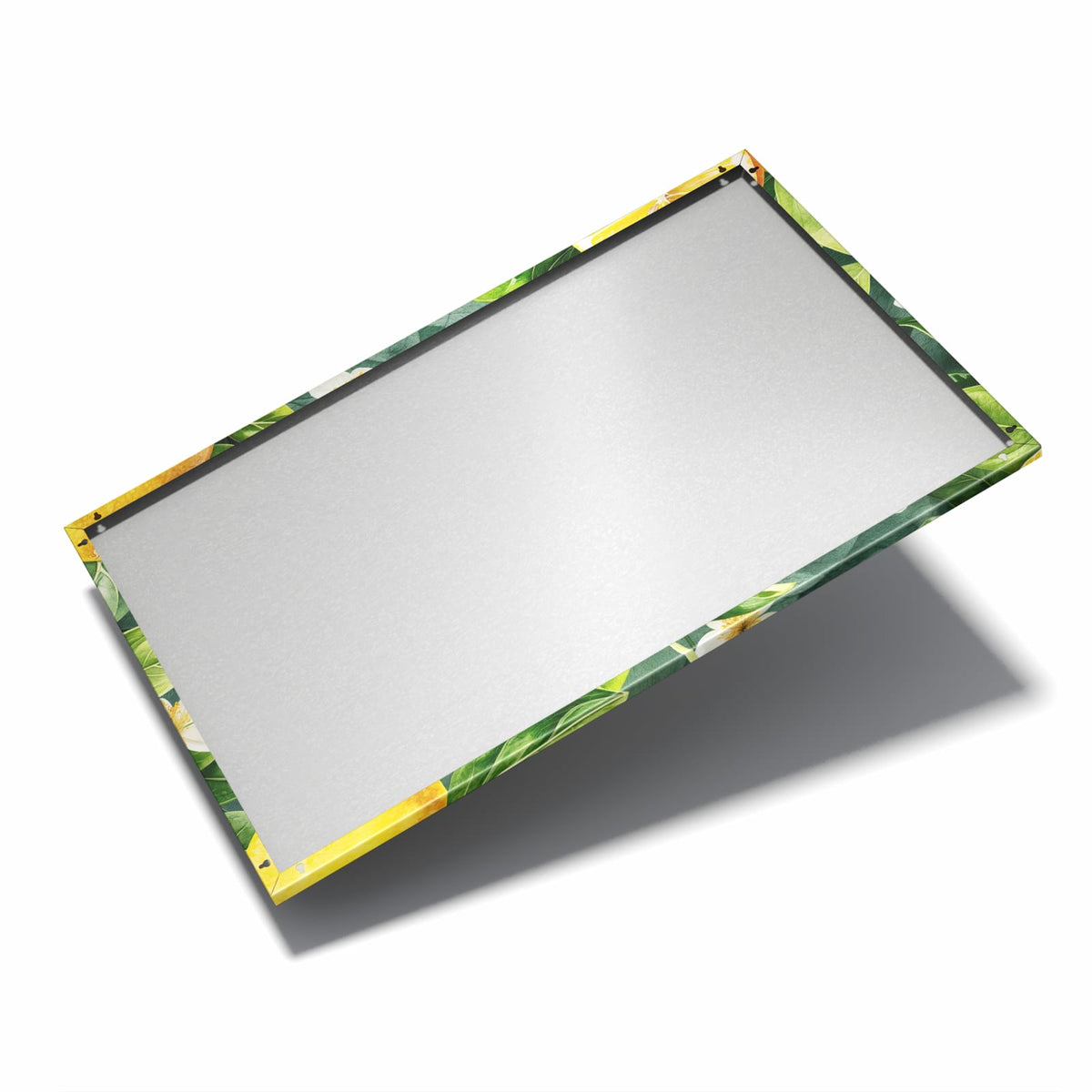 Nur 7 mm – liegt eng an der Wand – Metall Magnettafel - Zitronenmuster