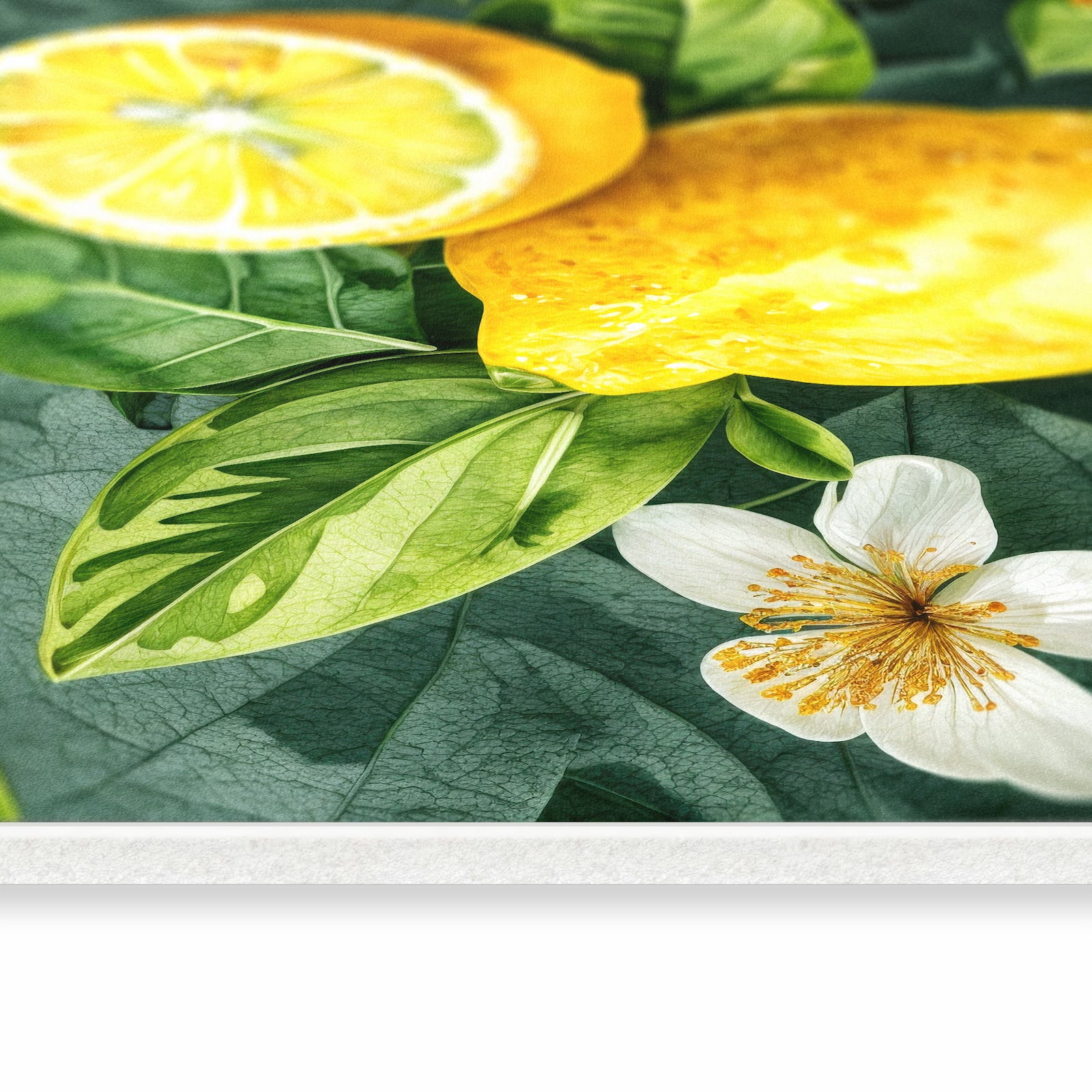 Küchenteppich mit angenehmer Haptik und Motiv Zitronenmuster in seitlicher Ansicht