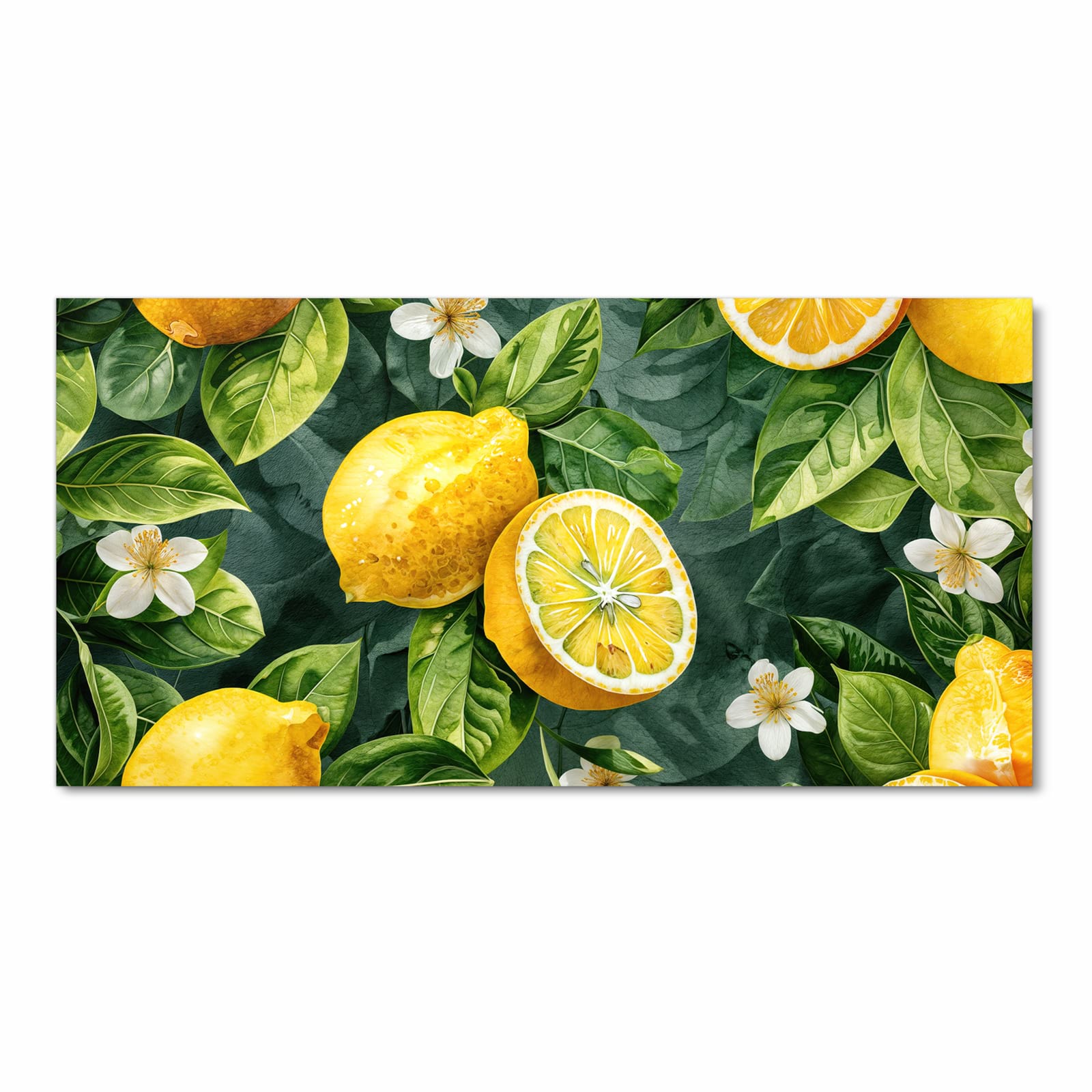 Schmutzabweisender waschbarer Küchenteppich mit Motiv Zitronenmuster in Frontansicht