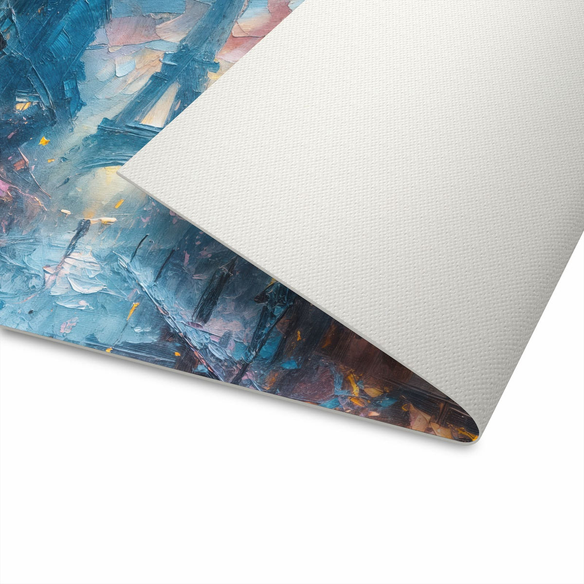Langlebiger Küchenteppich mit Motiv Pariser Nacht in moderner Küche