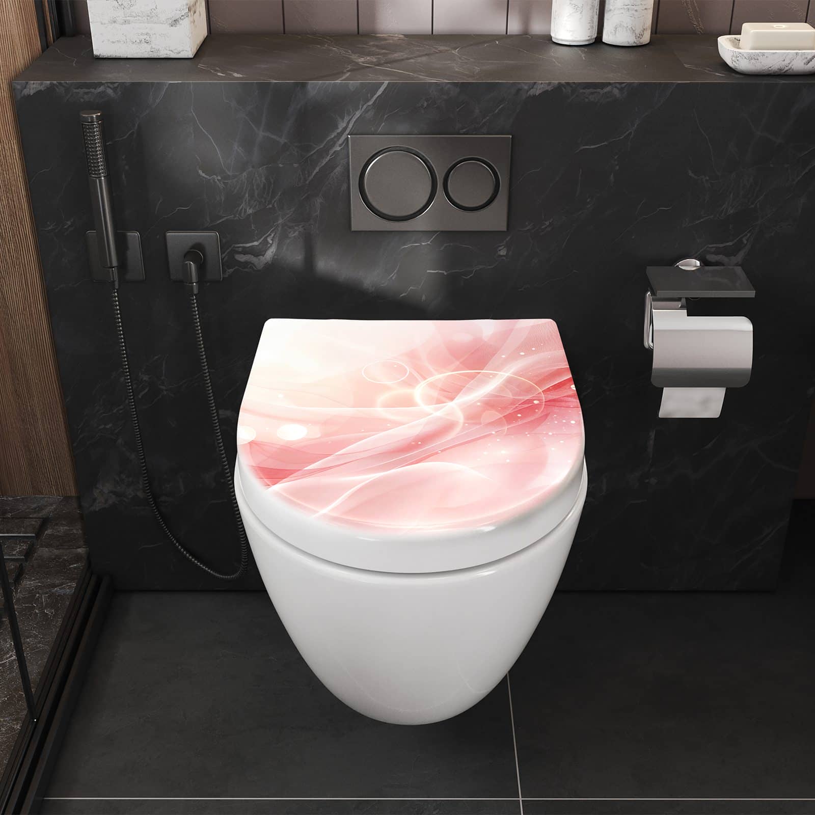 WC-Sitz mit Absenkautomatik Wellen von Abstrakte