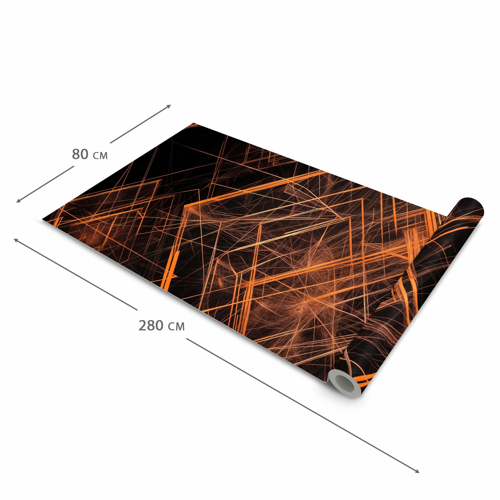 Dünner Küchenteppich mit Motiv Muster des Geometrisches in der Grösse 60x90 cm - angenehme Haptik