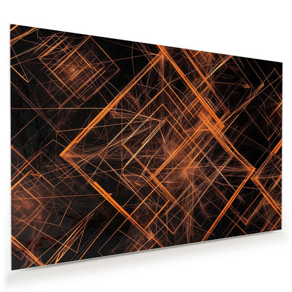 Wandbild mit dem Motiv Orange Lichtlinien
