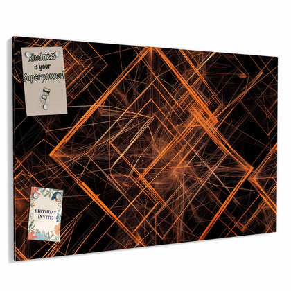 Metall Magnettafel mit dem Motiv Orange Lichtlinien