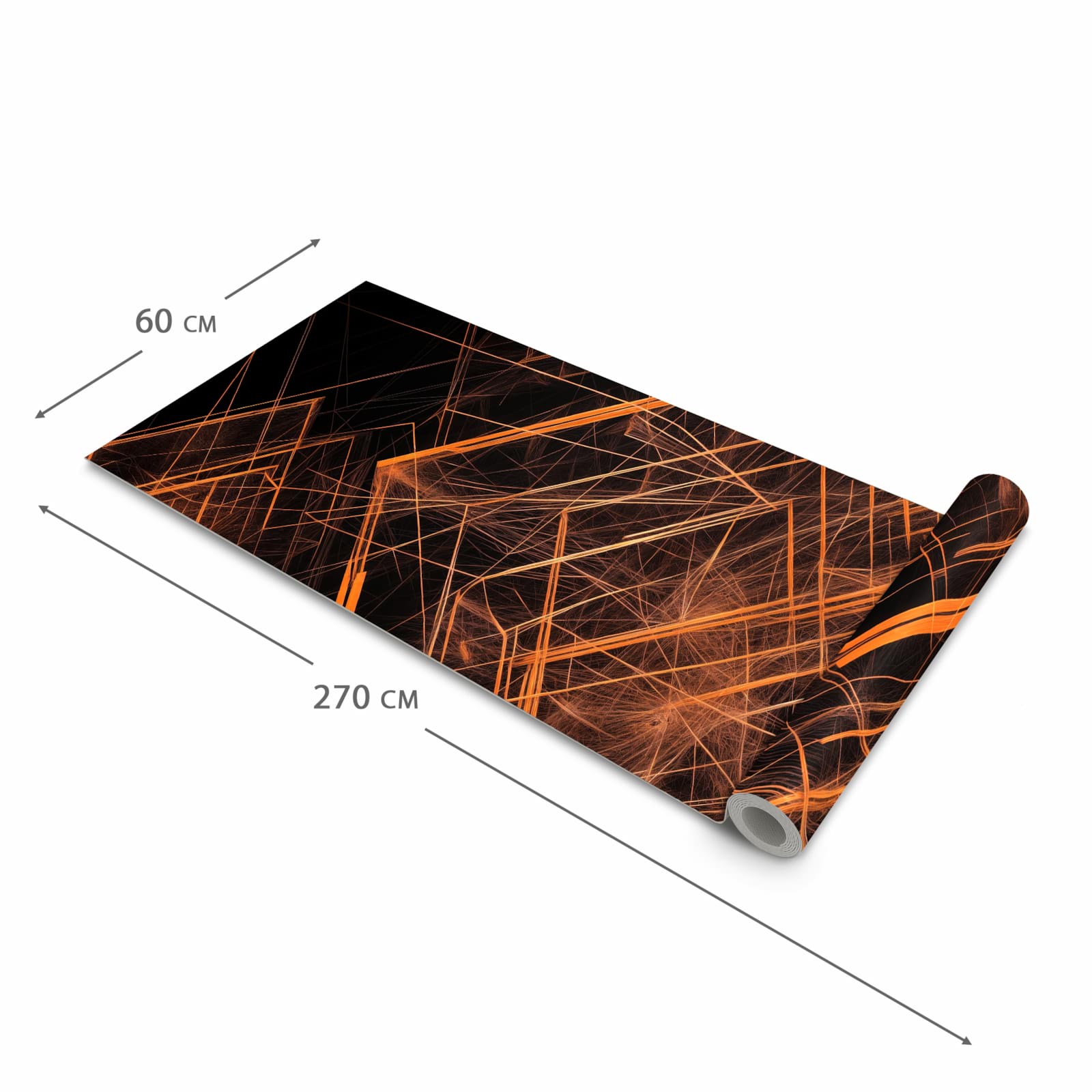 Flacher waschbarer Läufer Küche mit Motiv Muster des Geometrisches in der Größe 60x90 cm