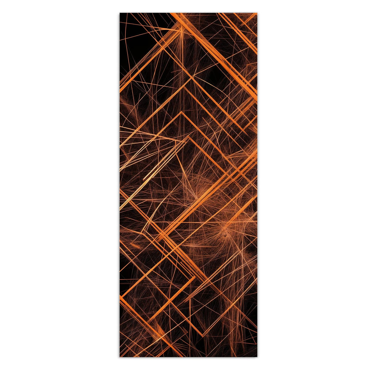 Wandbild - Orange Lichtlinien - Hochformat – Orange Linien auf Schwarz