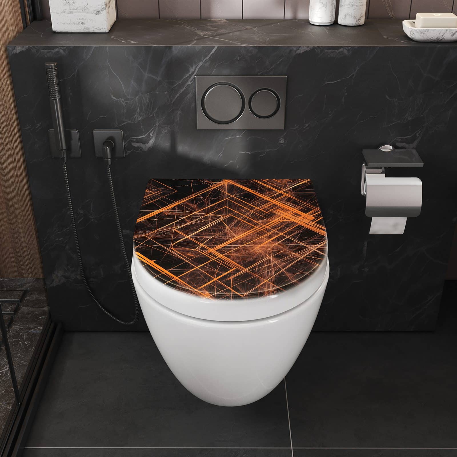 WC-Sitz mit Absenkautomatik Muster des Geometrisches